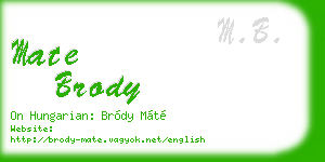 mate brody business card