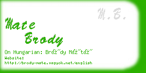 mate brody business card